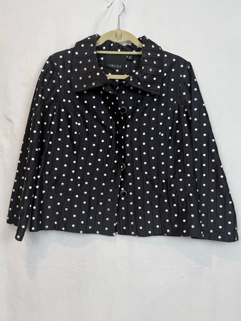 Carlisle Collection Silk Polka Dot Jacket Size 10 Luxury